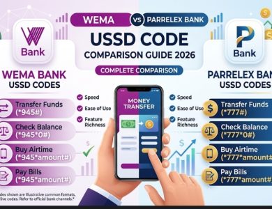 Wema Bank & Parrelex Bank USSD Transfer Codes 2026: Complete Comparison Guide
