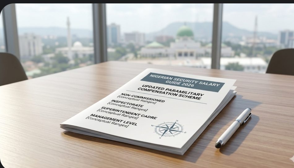 NIGERIAN SECURITY SALARY GUIDE 2026' and 'UPDATED PARAMILITARY COMPENSATION SCHEME